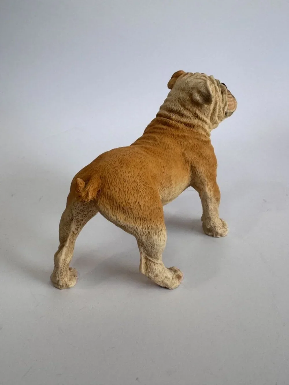 Vintage 1988 Castagna Italy English Bulldog Figurine Red Glass Eyes 5.5